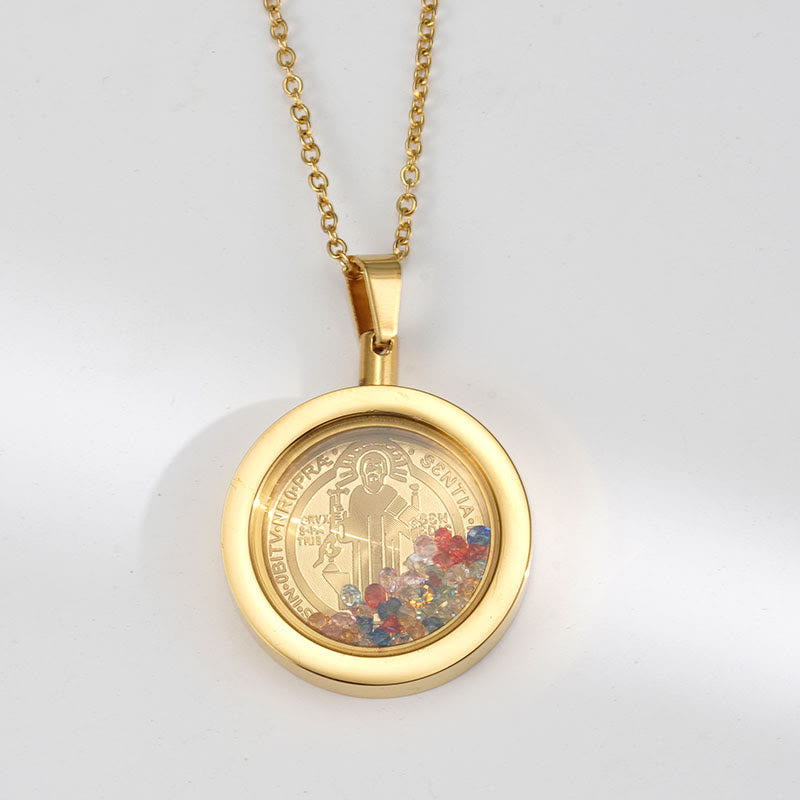 Gold Round Reversible Necklace