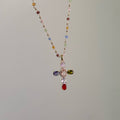 Bible 12 Gemstones Cross Pendant Necklace