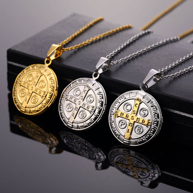 Classic St. Benedict Pendant Titanium Necklace