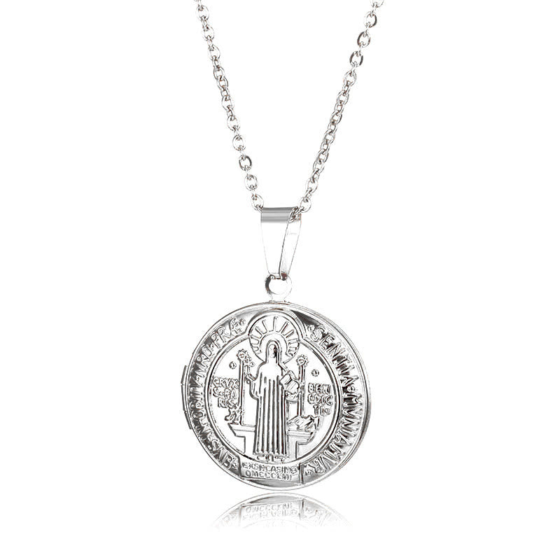 Classic St. Benedict Pendant Titanium Necklace