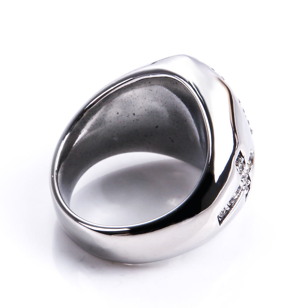 Virgin Mary Stainless Steel Ring Cross Sign Catholic Rings