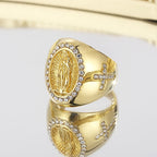 Virgin Mary Stainless Steel Ring Cross Sign Catholic Rings