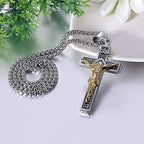 Crafted Jesus Crucifix Titanium Necklace