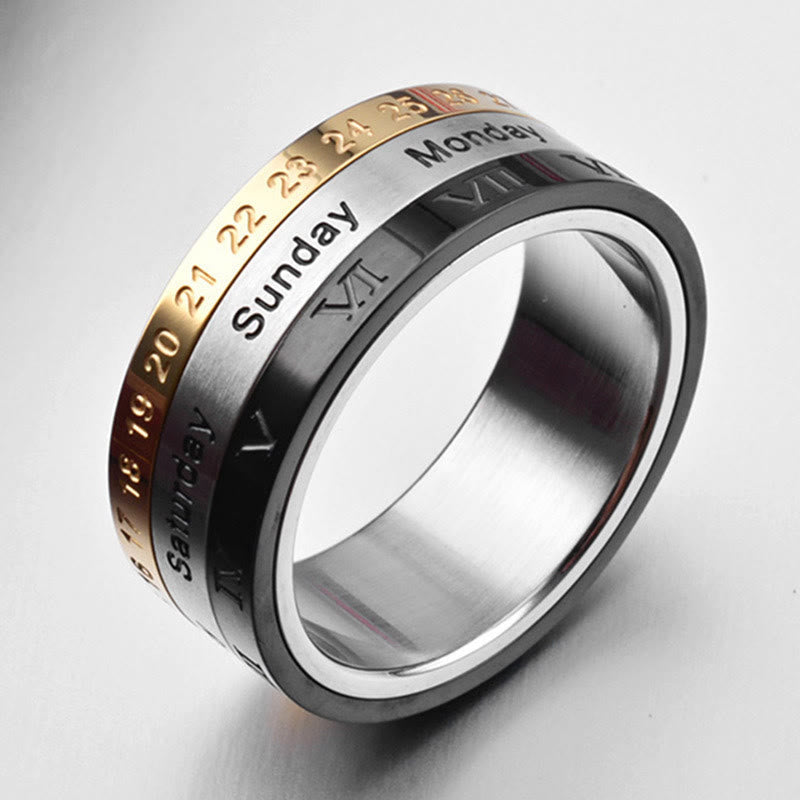 "The Genesis" Time and Date Ring