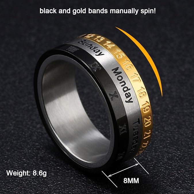 "The Genesis" Time and Date Ring