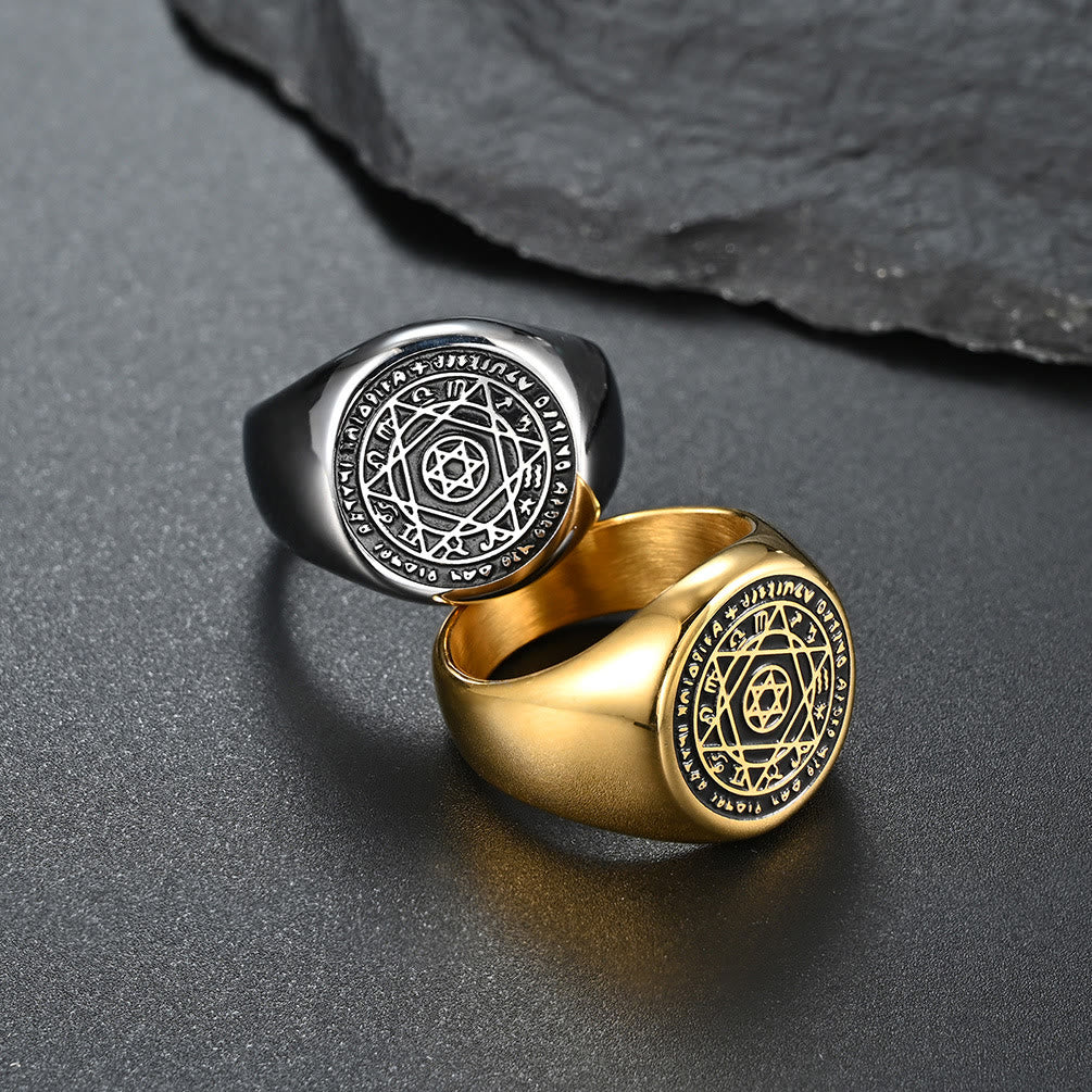 Talisman Seal of Solomon Six-Pointed Star Constellation Rings