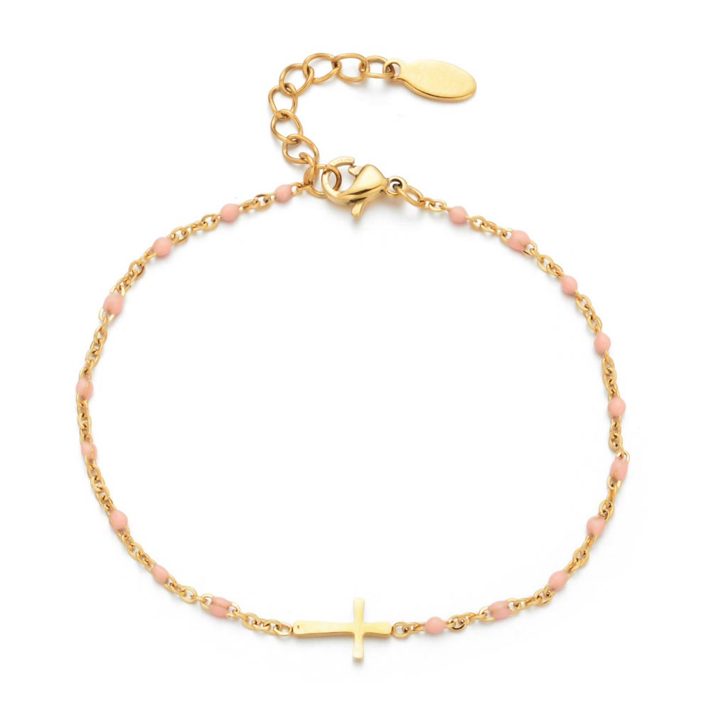 Delicate Minimalist Cross Bracelet