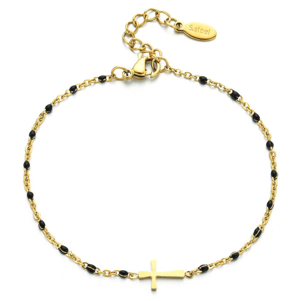 Delicate Minimalist Cross Bracelet