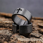 Stainless Steel Antique Punk Cross Ring
