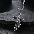 Praying Hands Cross Stainless Steel Pendant Necklace