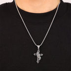 Praying Hands Cross Stainless Steel Pendant Necklace