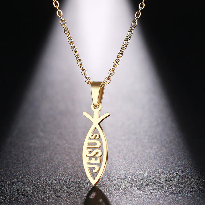 Chain Jesus Fish Shape Necklace
