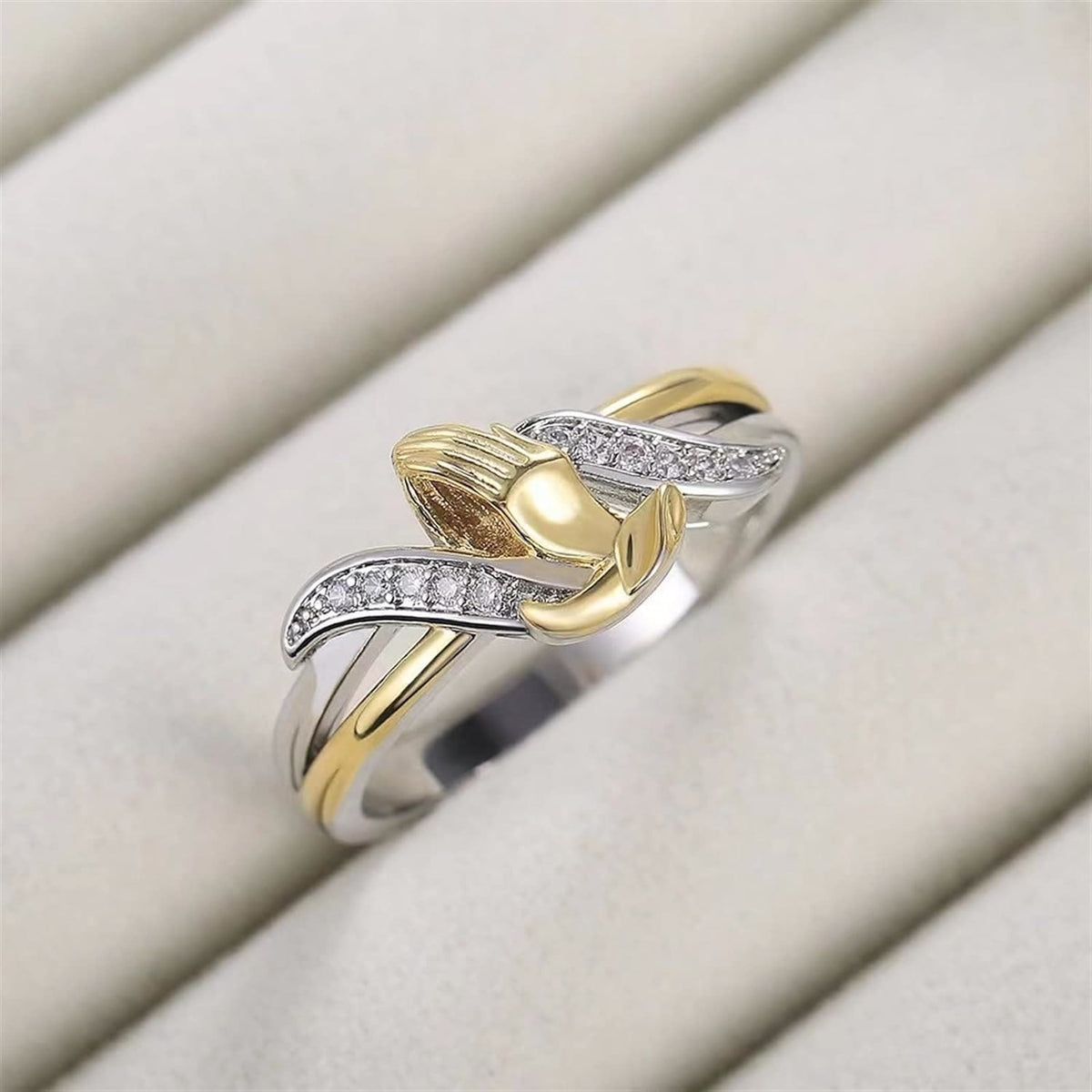 Praying Hands Gold & Silver Ring