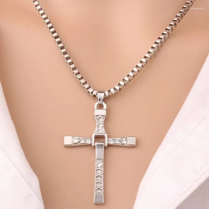 Jewelry Cross Crystal Pendant Chain Necklace