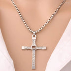 Jewelry Cross Crystal Pendant Chain Necklace
