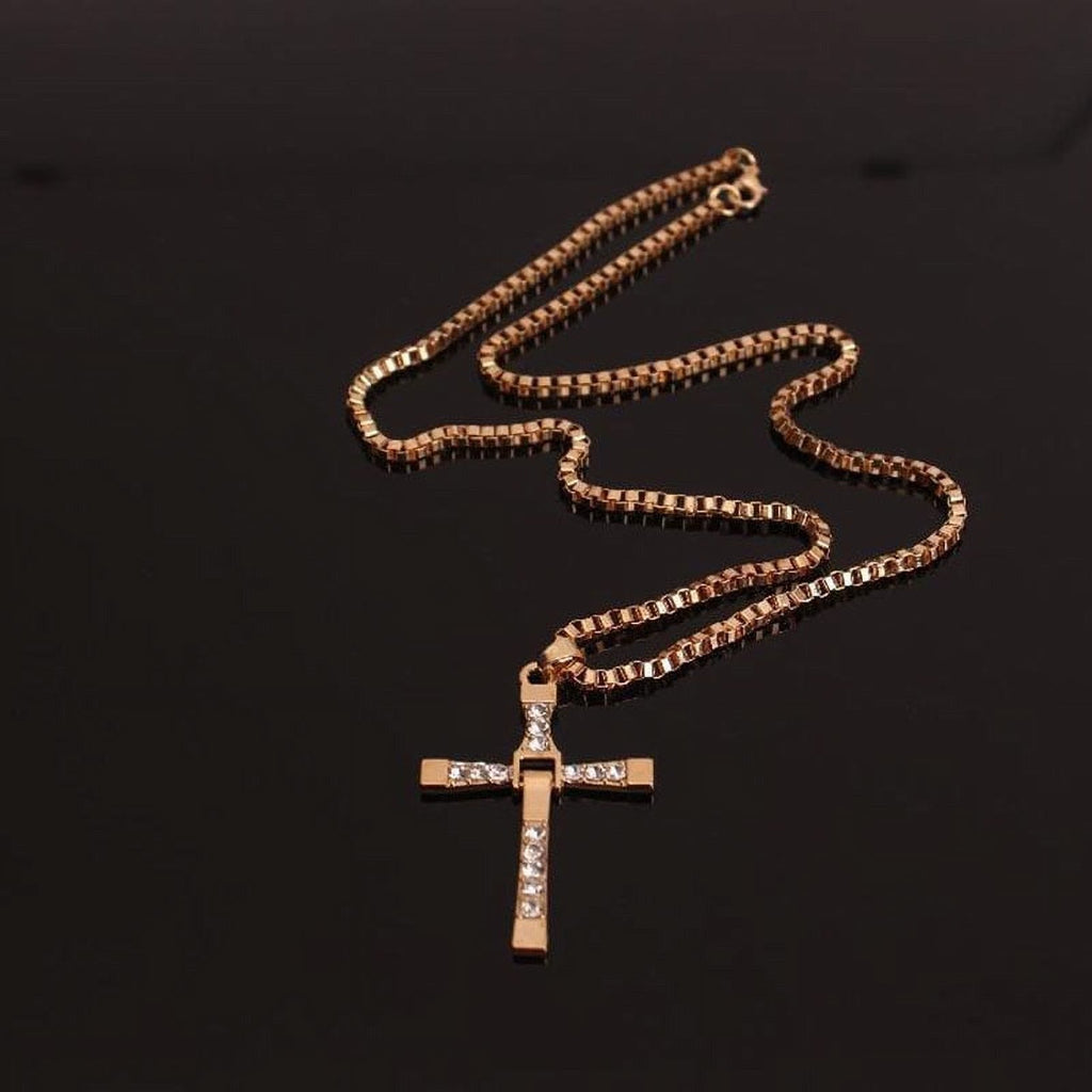 Jewelry Cross Crystal Pendant Chain Necklace