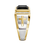 Faith Two Tone Plated Cross Ring-With God All Things Are Possible