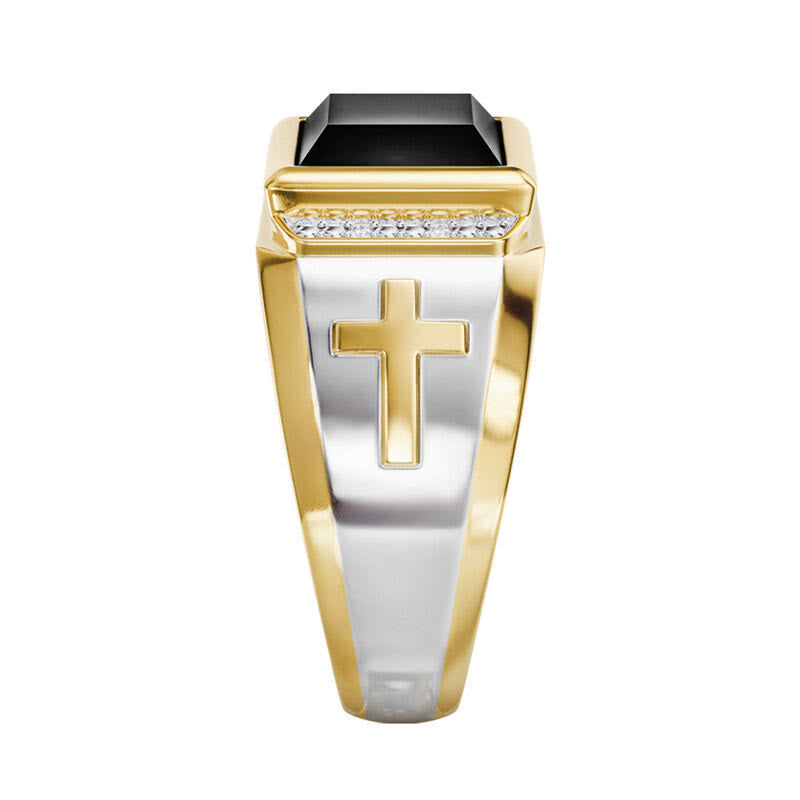 Faith Two Tone Plated Cross Ring-With God All Things Are Possible