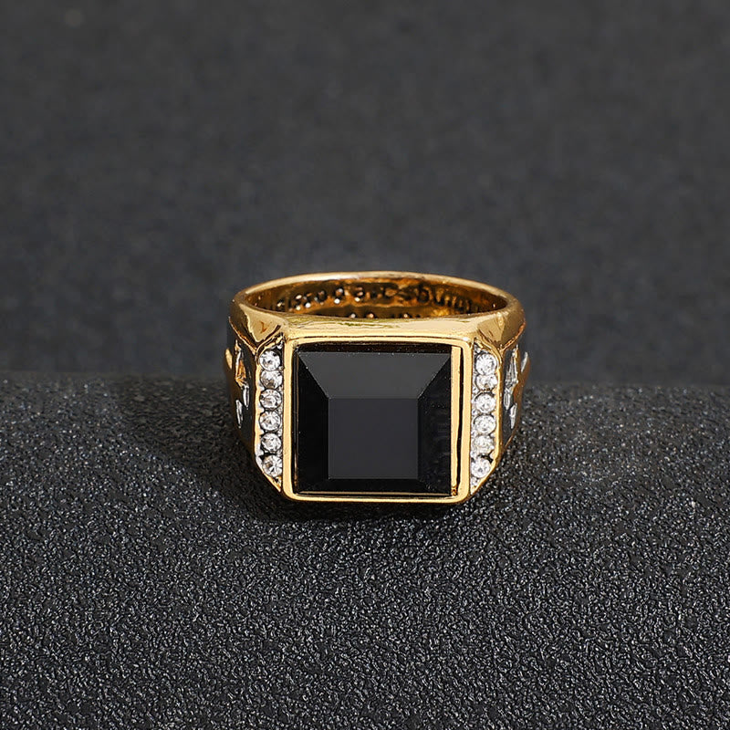Faith Two Tone Plated Cross Ring-With God All Things Are Possible