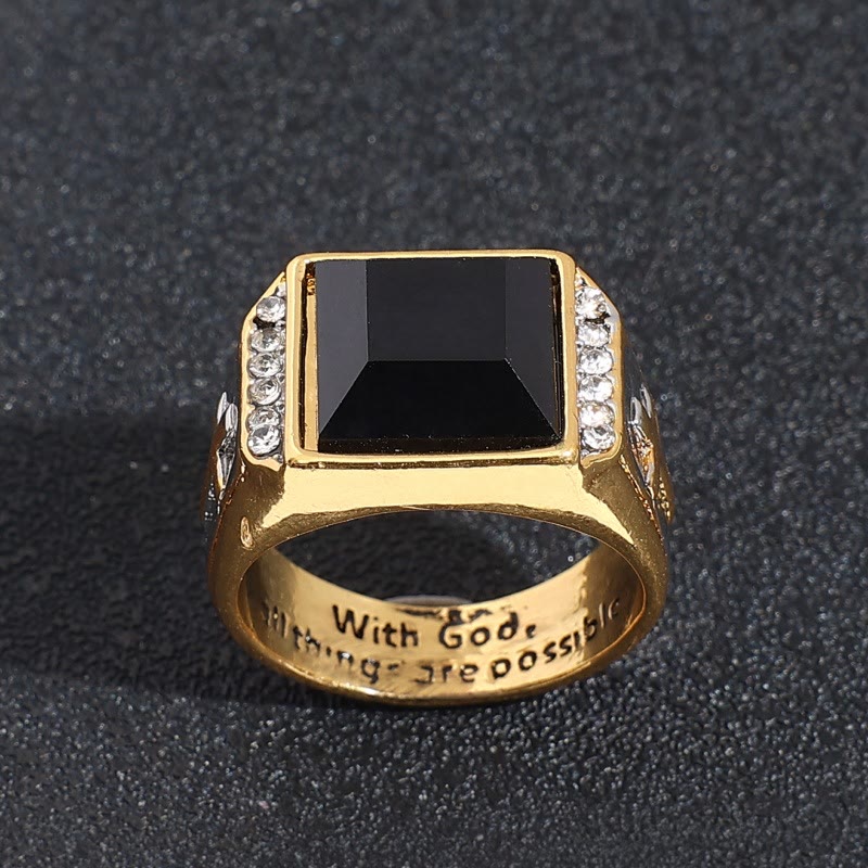 Faith Two Tone Plated Cross Ring-With God All Things Are Possible