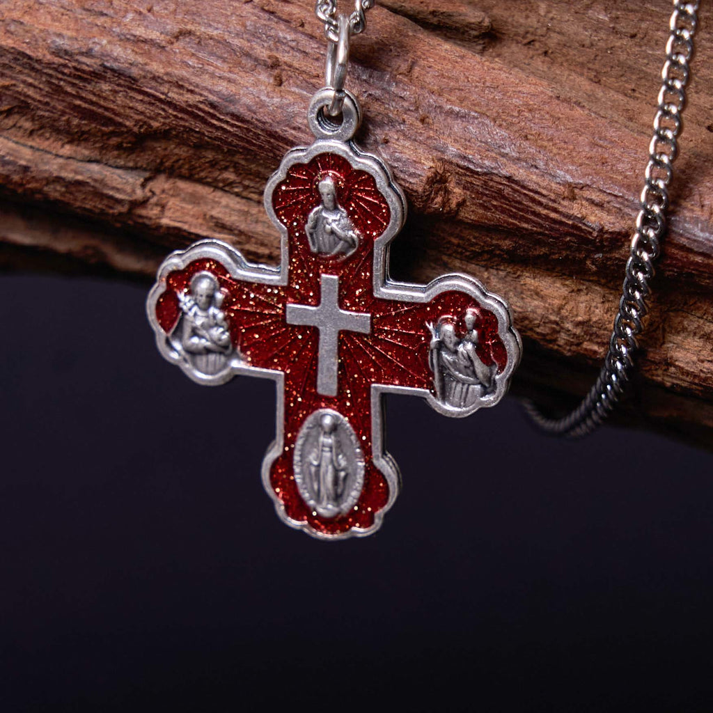 Classic Style Carmelite Five-in-One Four-Way Cross Pendant Alloy