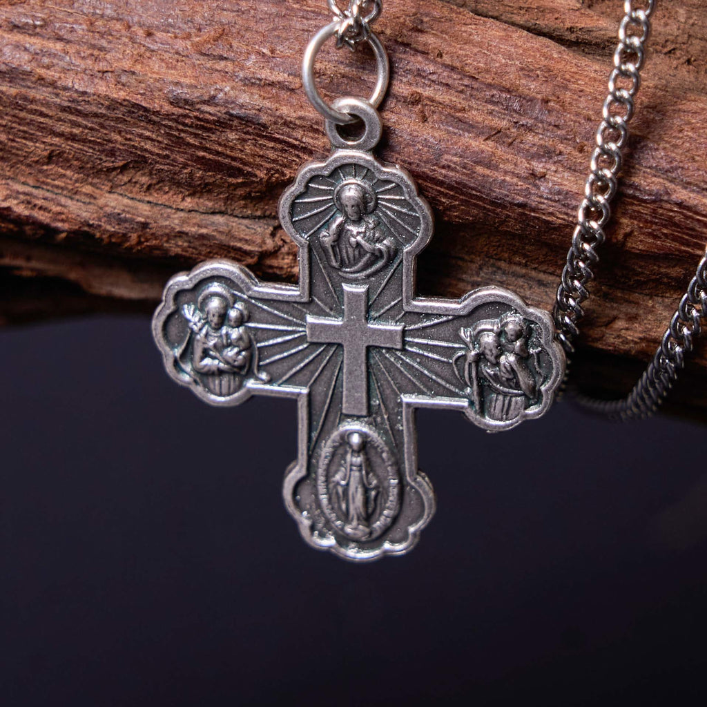 Classic Style Carmelite Five-in-One Four-Way Cross Pendant Alloy