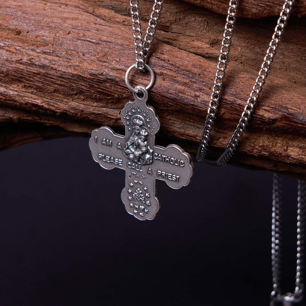Classic Style Carmelite Five-in-One Four-Way Cross Pendant Alloy