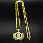 Classic Style Olive Branch with Our Lady of Guadalupe Rhinestones