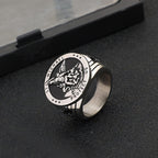 Retro Style Archangel Michael Titanium Steel Ring