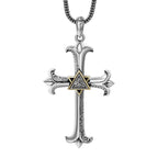 Fashion Sober Style Cross of God's Eye Square Pearl Chain Pendant
