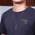 Fashion Sober Style Cross of God's Eye Square Pearl Chain Pendant