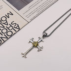 Fashion Sober Style Cross of God's Eye Square Pearl Chain Pendant