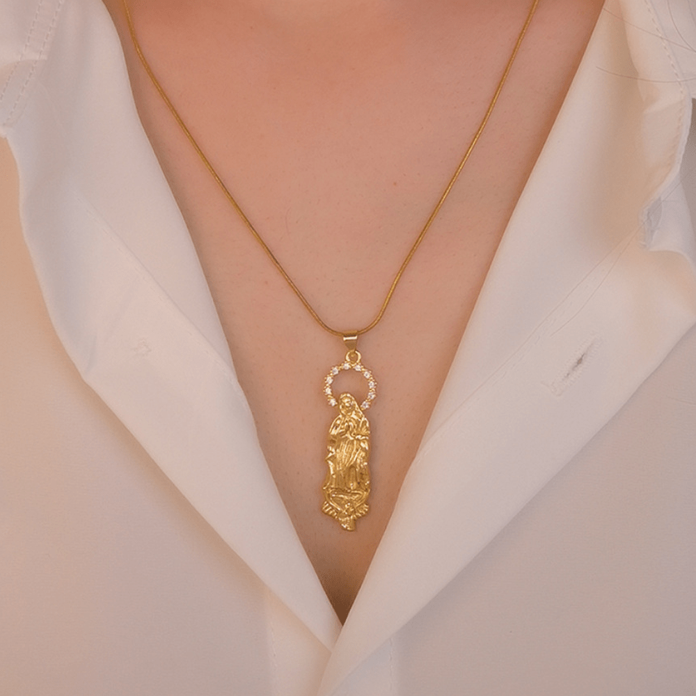 Luxury Style Assumption of Virgin Mary Our Lady of Guadalupe Pendant