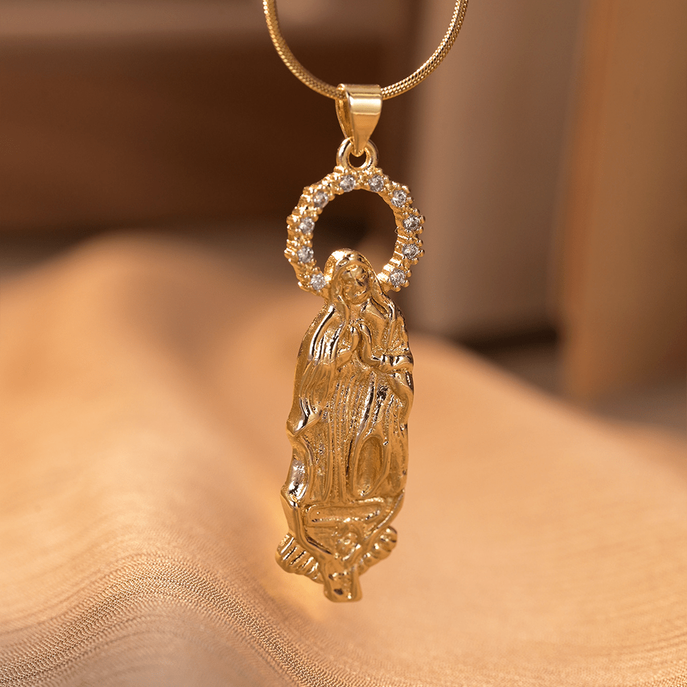 Luxury Style Assumption of Virgin Mary Our Lady of Guadalupe Pendant