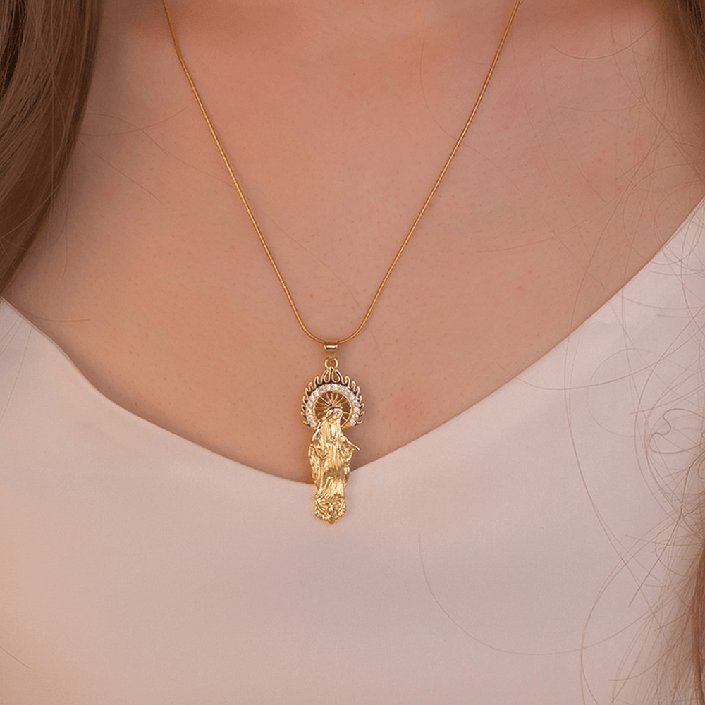 Luxury Style Assumption of Virgin Mary Our Lady of Guadalupe Pendant