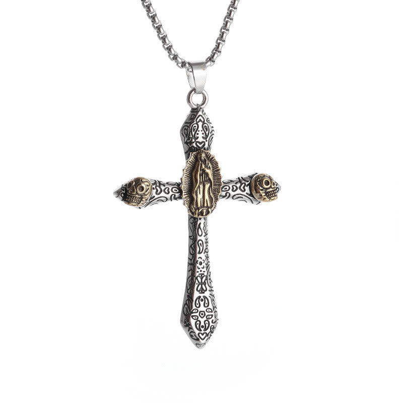 Classic Style Retro Crucifix with Our Lady of Guadalupe Pendant