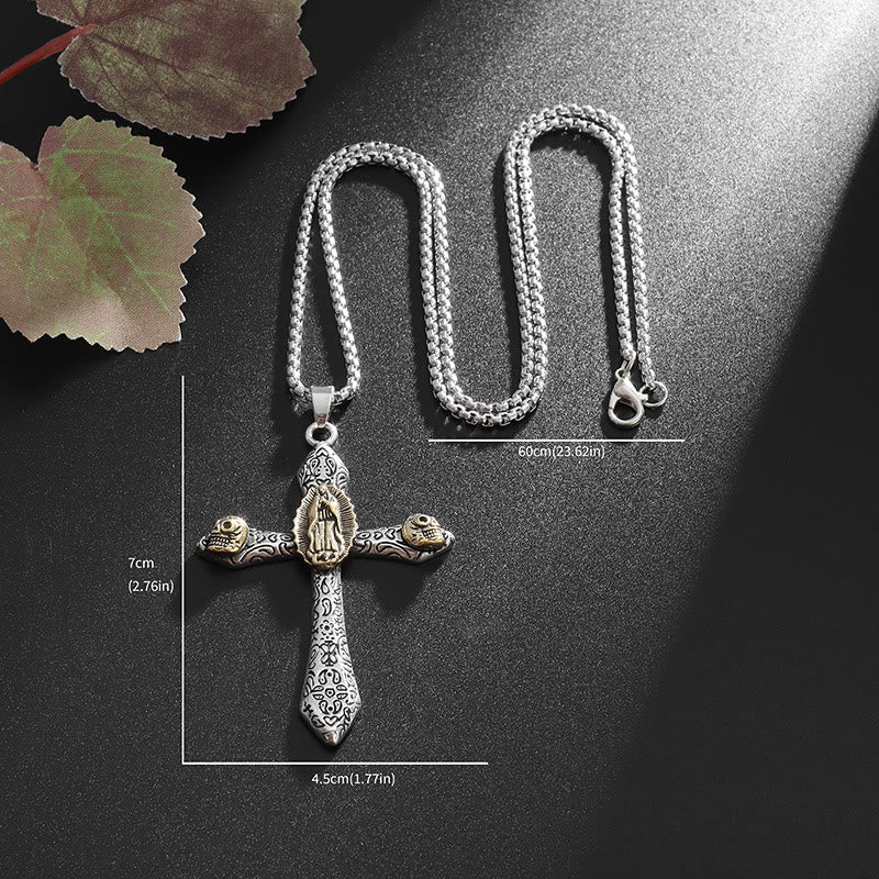 Classic Style Retro Crucifix with Our Lady of Guadalupe Pendant