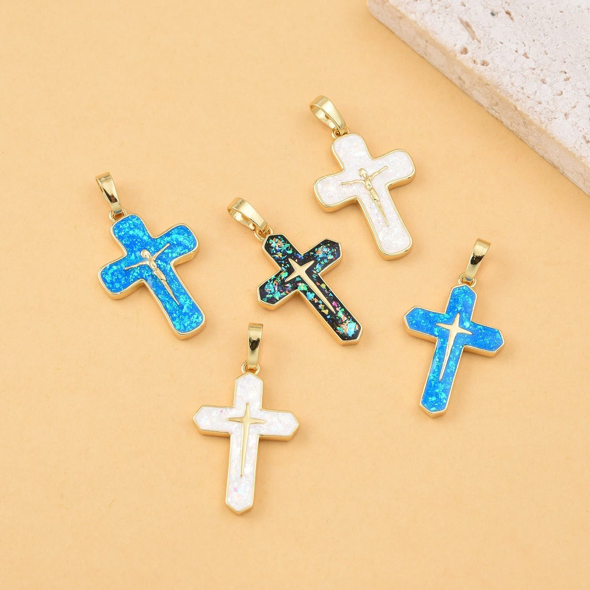 Minimalist Style Crucifixion Coppering Pendant Necklace