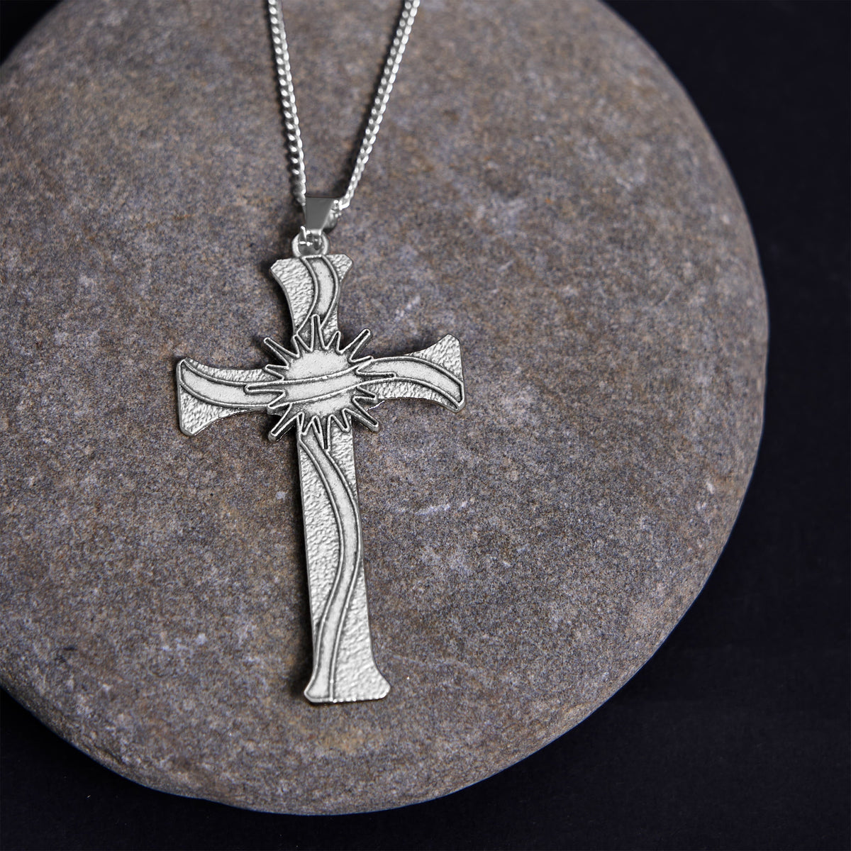 Classic Retro Style Jesus Cross Crucifix Alloy Pendant Necklace
