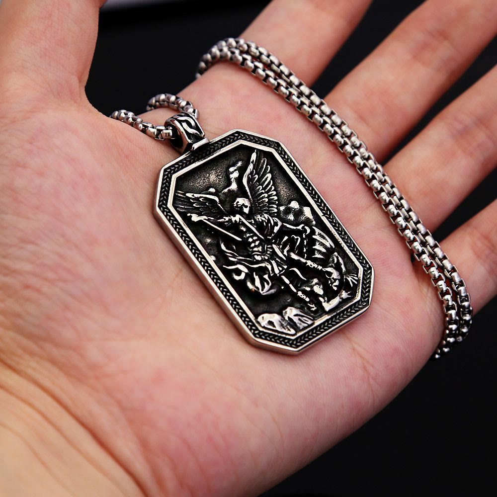 Classic Style St. Michael the Archangel Protection Stainless Steel