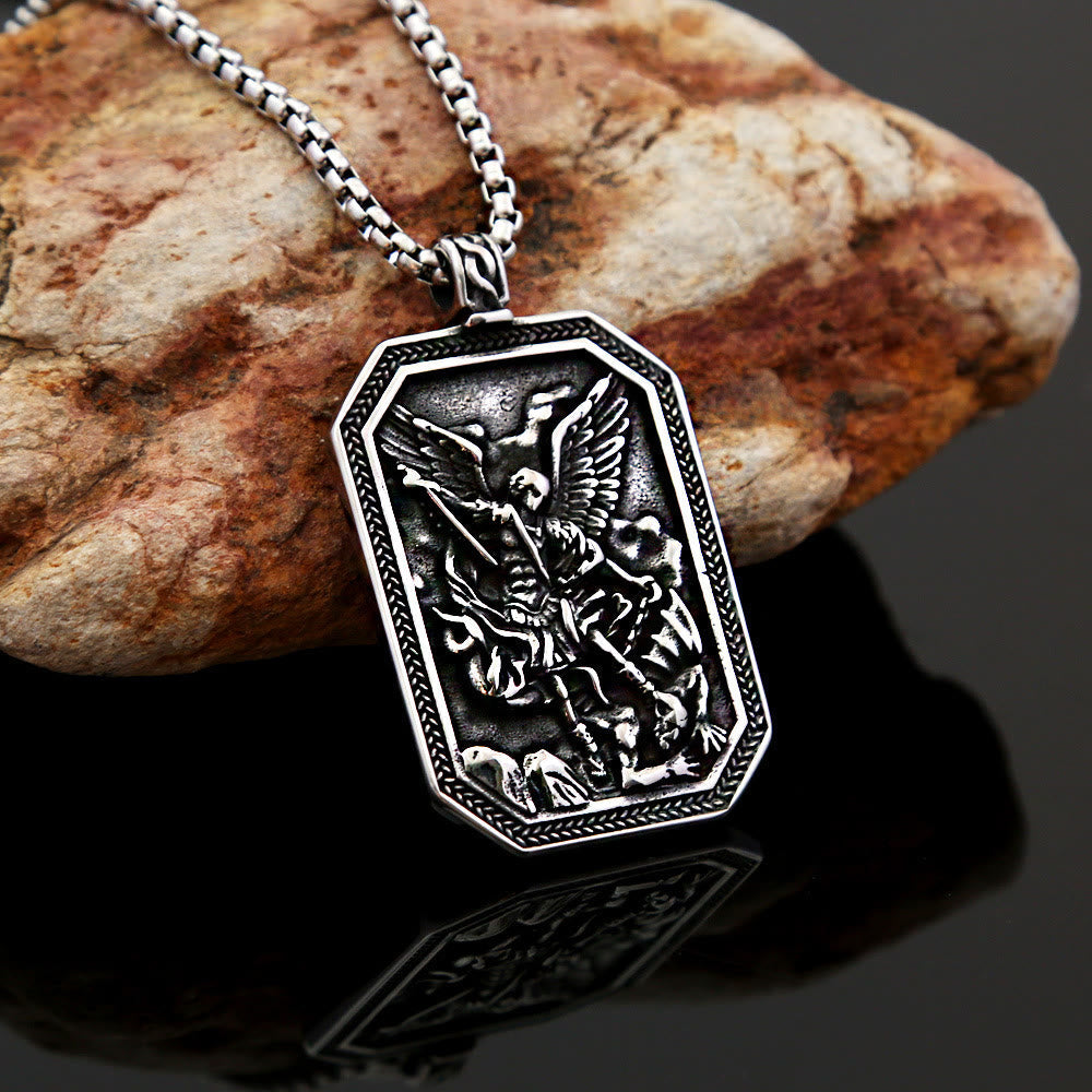 Classic Style St. Michael the Archangel Protection Stainless Steel