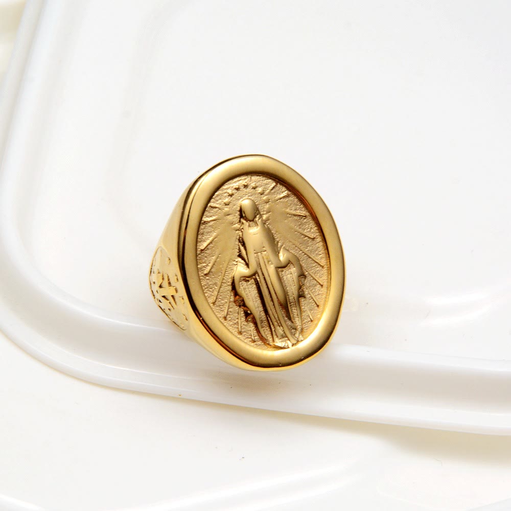 Classic Minimalist Style Virgin Mary Miraculous Medal Faith Connection