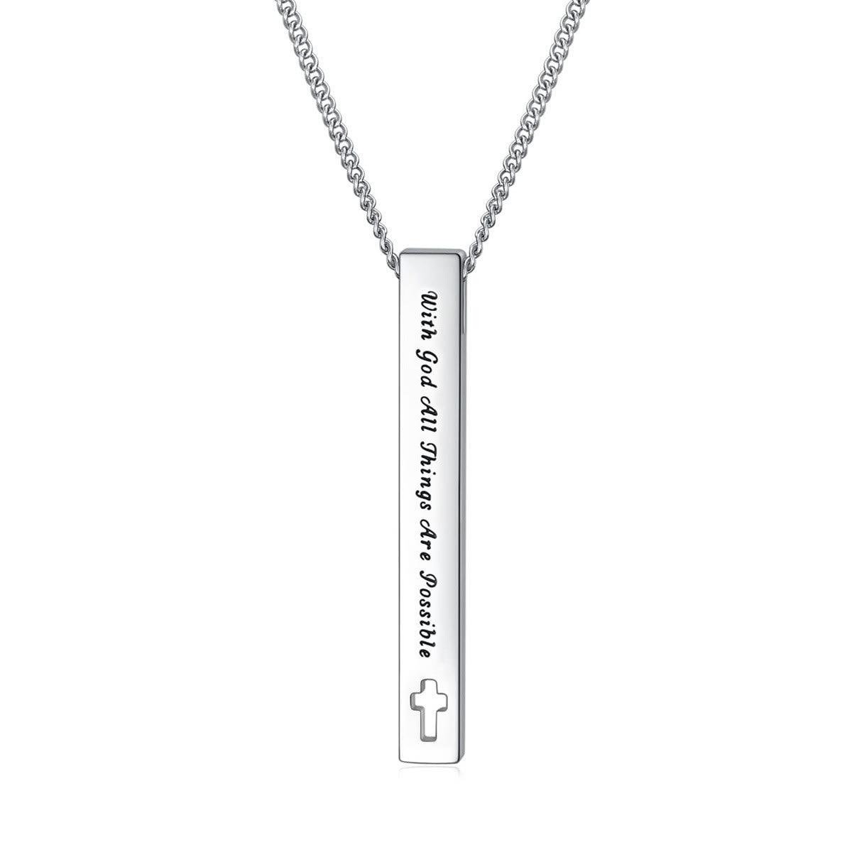 Minimalist Design Style Bible Verse Strength Faith Inspiration Pendant