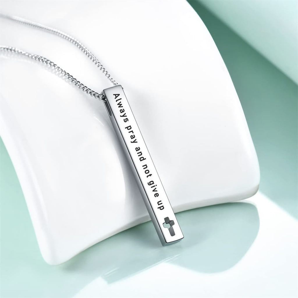 Minimalist Design Style Bible Verse Strength Faith Inspiration Pendant