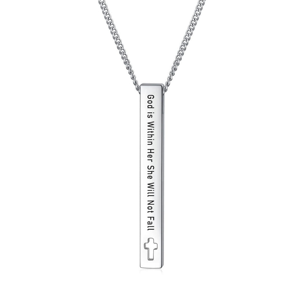 Minimalist Design Style Bible Verse Strength Faith Inspiration Pendant