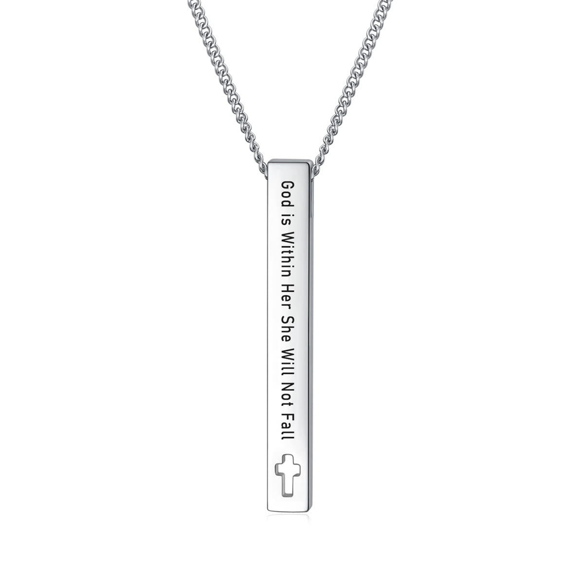 Minimalist Design Style Bible Verse Strength Faith Inspiration Pendant