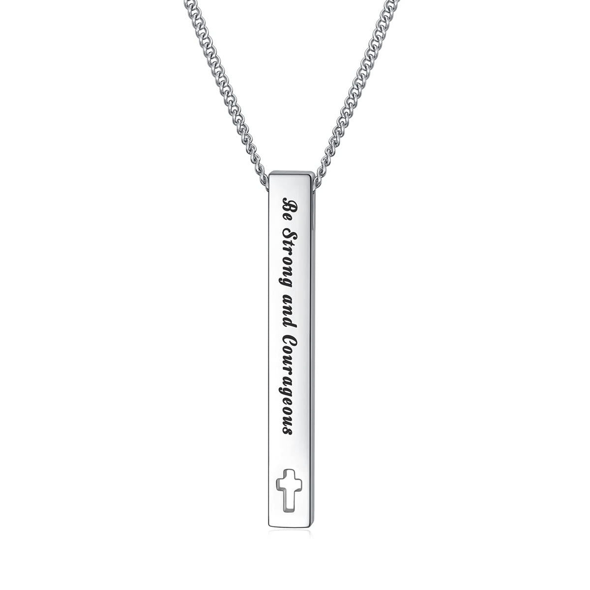 Minimalist Design Style Bible Verse Strength Faith Inspiration Pendant