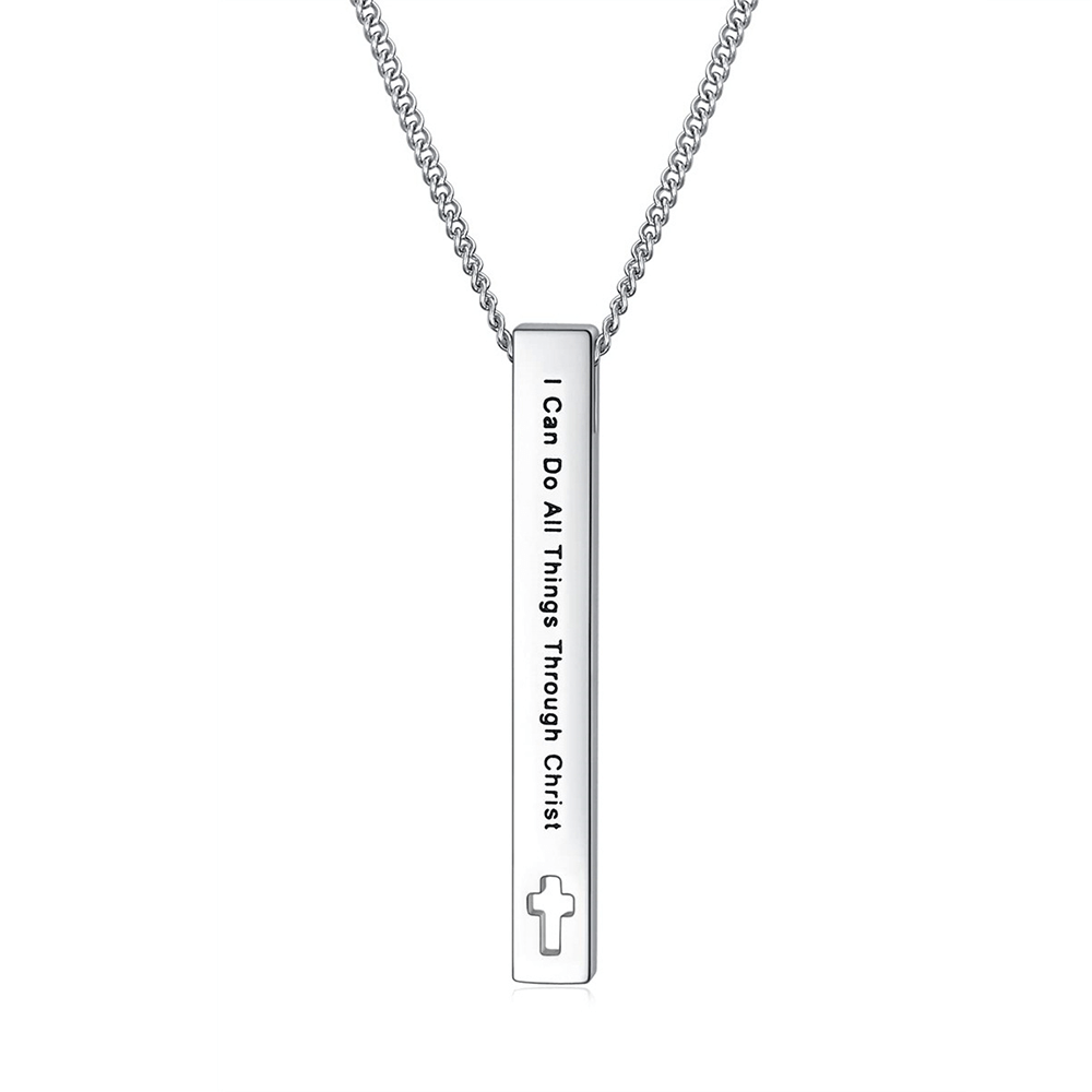 Minimalist Design Style Bible Verse Strength Faith Inspiration Pendant