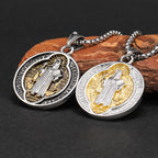Classic Retro Style Crafted St. Benedict Sacred Protection Pendant