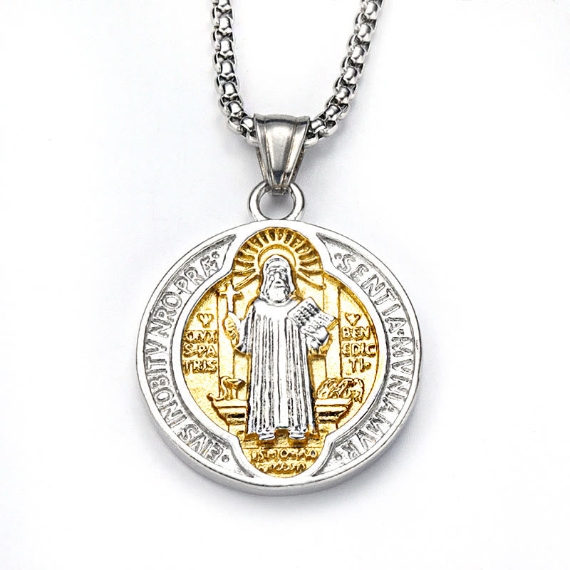 Classic Retro Style Crafted St. Benedict Sacred Protection Pendant